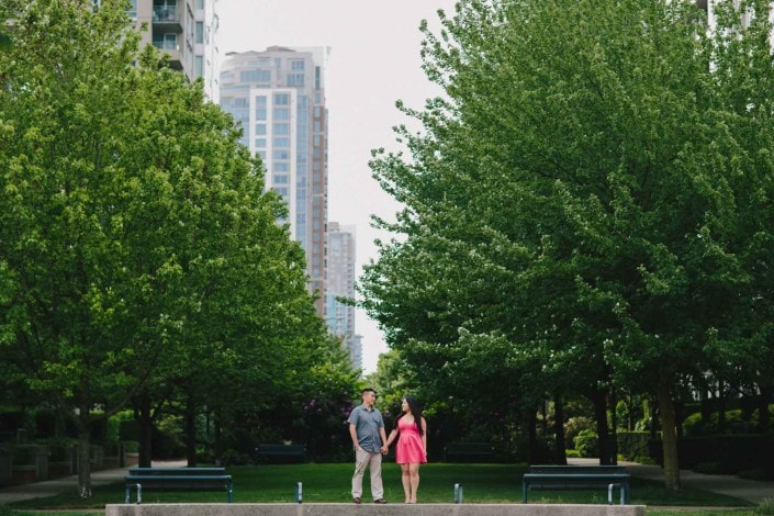david and mary's engagement photos in yaletown