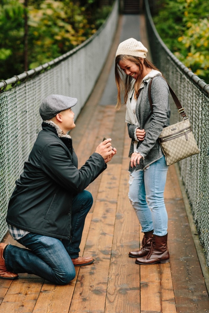 capilano suspension bridge surprise engagement proposal