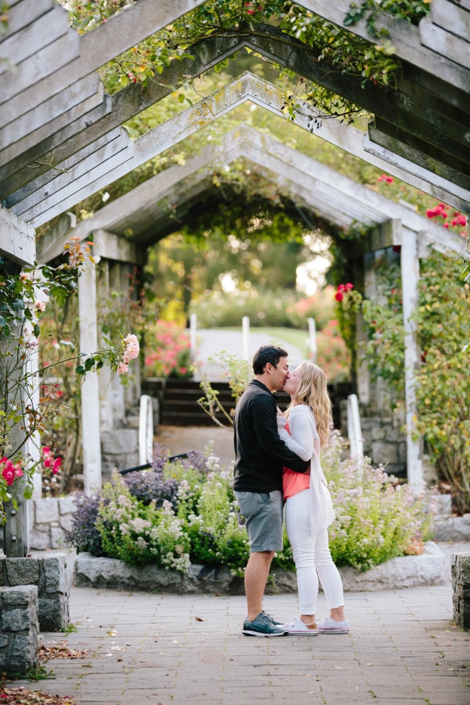 john and jacqueline's surprise engagement in stanley park's rose garden