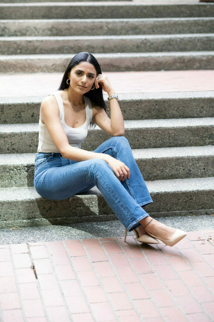 lifestyle portrait photo taken in downtown Vancouver for social media