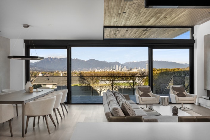 vancouver architectural photographer west van view large dual sliding patio doors