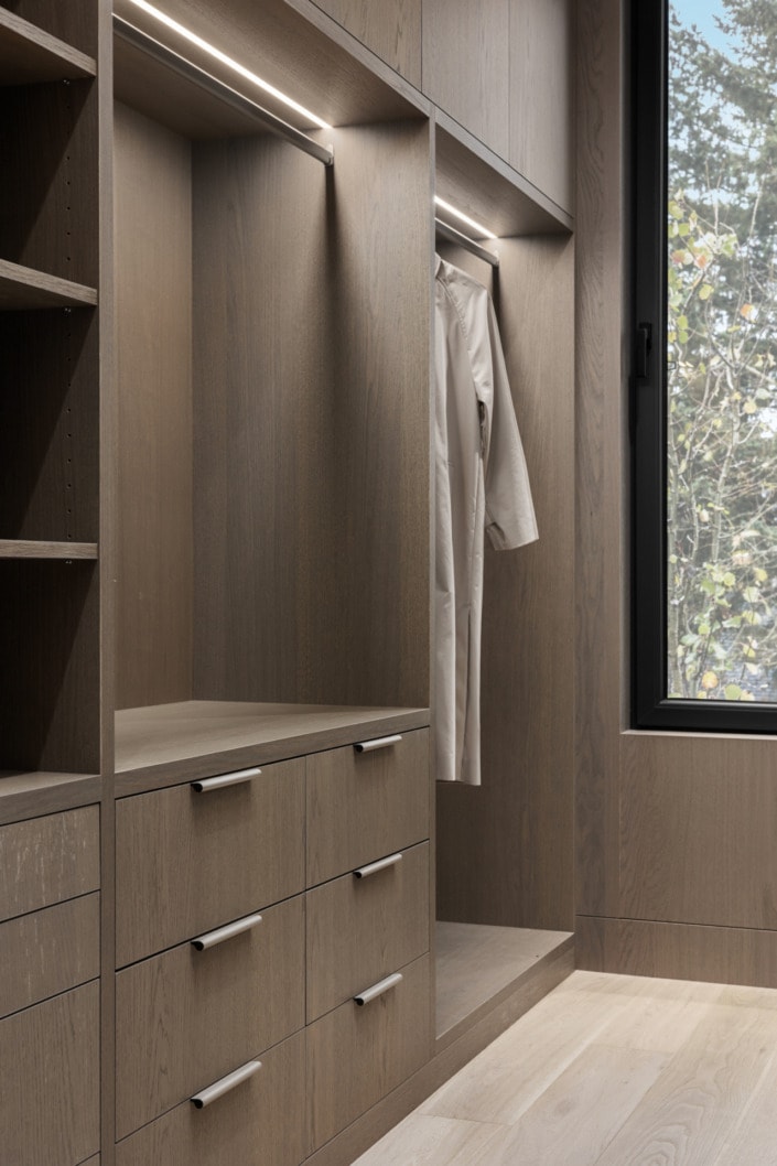 vancouver interior design photography of walk-in closet with natural light