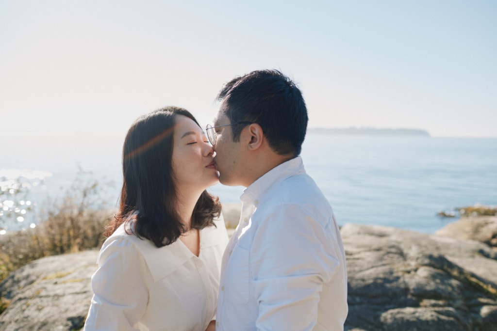 vancouver engagement photographer lighthouse park trail